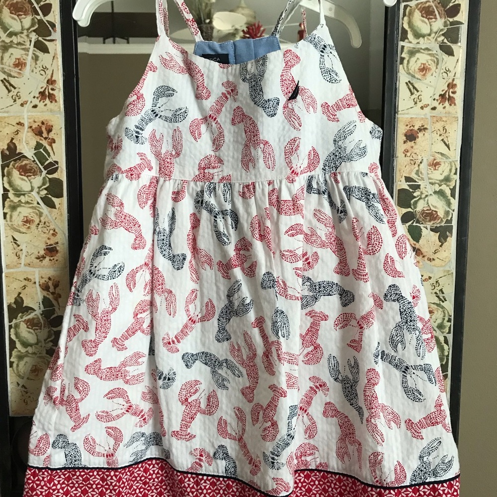 Girls Nautica Dress Red White and Blue Size 4